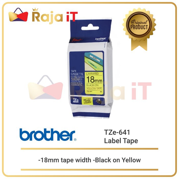 

BROTHER Label Tape TZE 641 18mm Black On Yellow