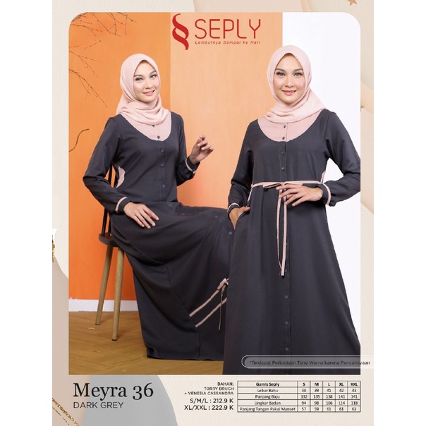 [READY] SEPLY GAMIS MEYRA 36 DUSTY GREY DAN DARK GREY