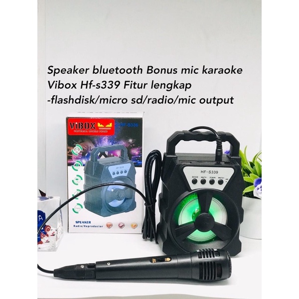 PROMO SPEAKER BLUETOOTH S336 / S339 VIBOX BONUS MIC KARAOKE