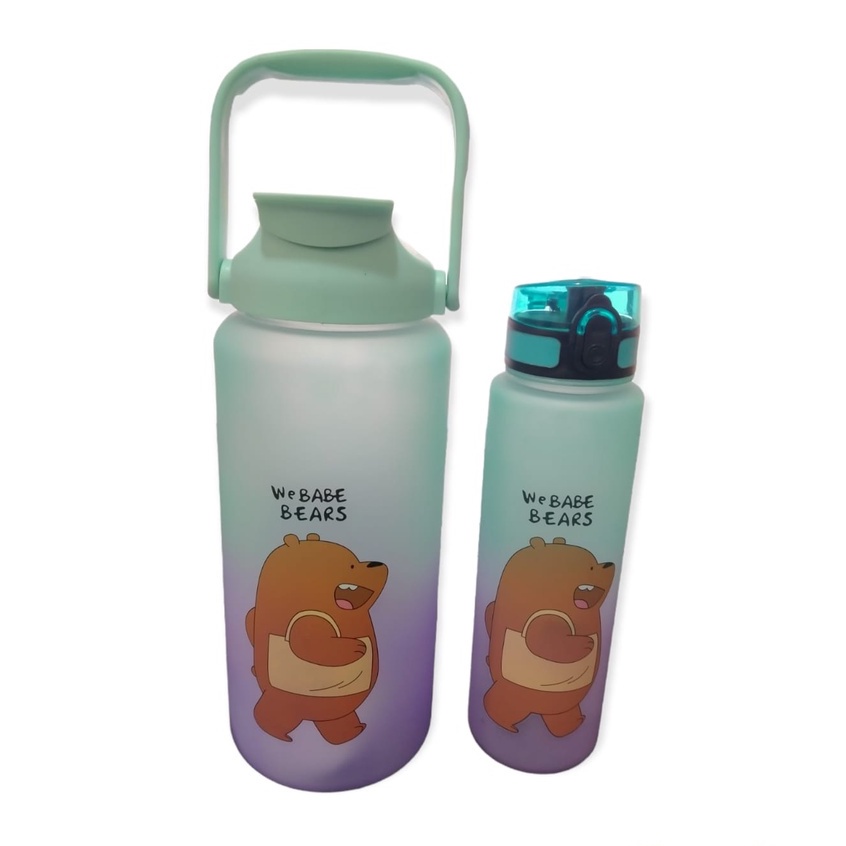 [ BISA COD ] Botol Minum Couple Pasangan we babe Gradasi 2000 ml dan 800 ml Webabe Bear