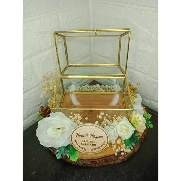 KOTAK PERHIASAN /KOTAK CINCIN/KOTAK MAHAR /KOTAK SESERAHAN /TERRARIUM BOX SEDANG KLU11