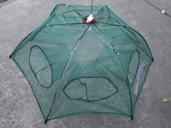 Payung Perangkap Bubu Jaring Jala Ikan Fishing Net Trap Cage 6 Lubang
