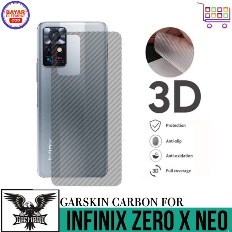 Promo Garskin Carbon INFINIX ZERO X NEO Anti Gores Belakang Handphone Anti Lengket Bekas Lem