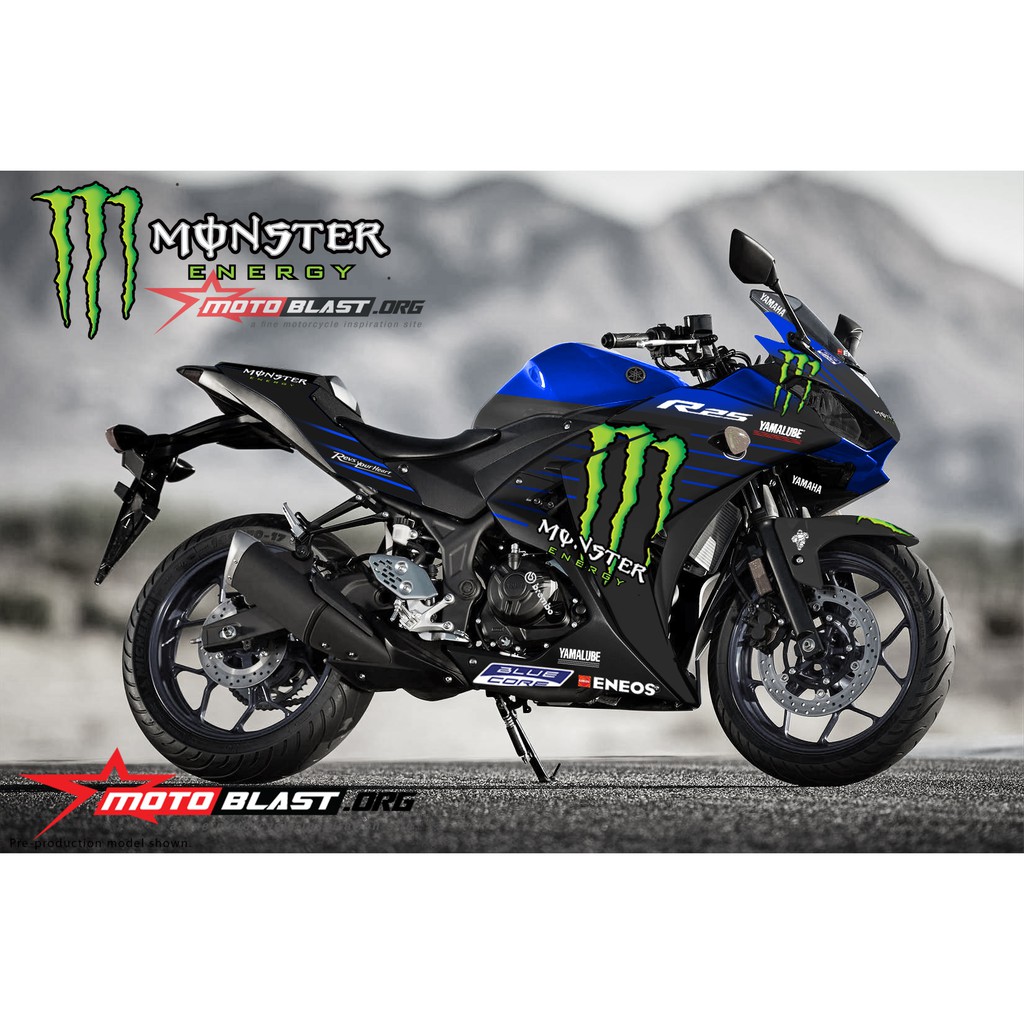 Decal Stiker Full Body Yamaha R25 Blue Monster Moto GP 2019 Motoblast
