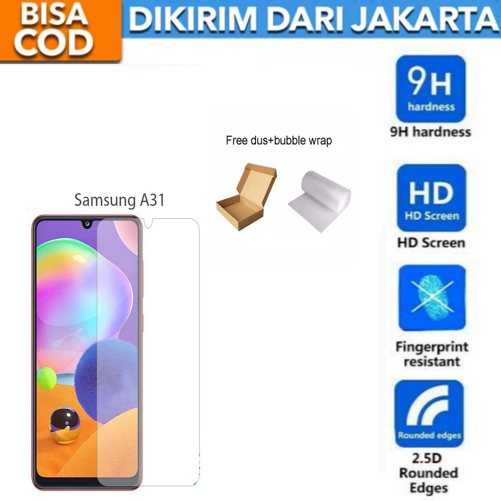 Samsung Galaxy A31 Tempered Glass Screen Protector Anti Gores