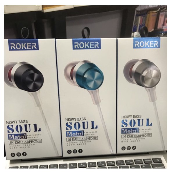 HANDSFREE ROKER SOUL RK31K / EARPHONE ROKER / HEADSET ROKER BASS