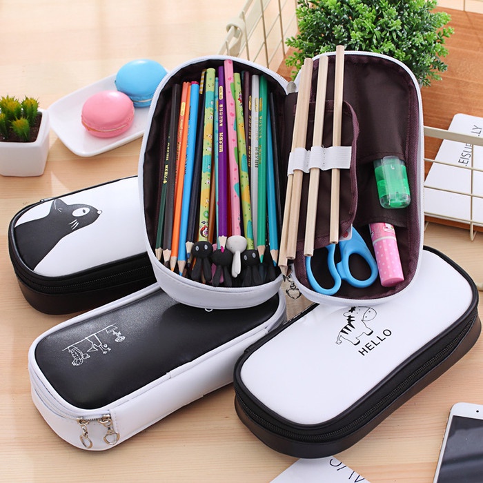 

Tempat Pensil / Pencil Box / Makeup Bag White Black Edition promo