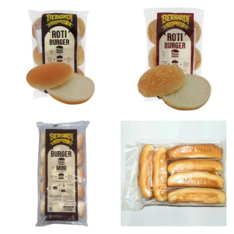 Roti Burger Sepaket daging Burger Bernardi/Hotdog/Vitalia