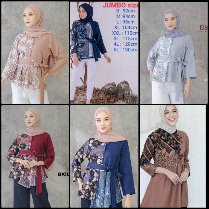 JUMBO atasan batik wanita modern  XL.XXL.3L.4L.5L