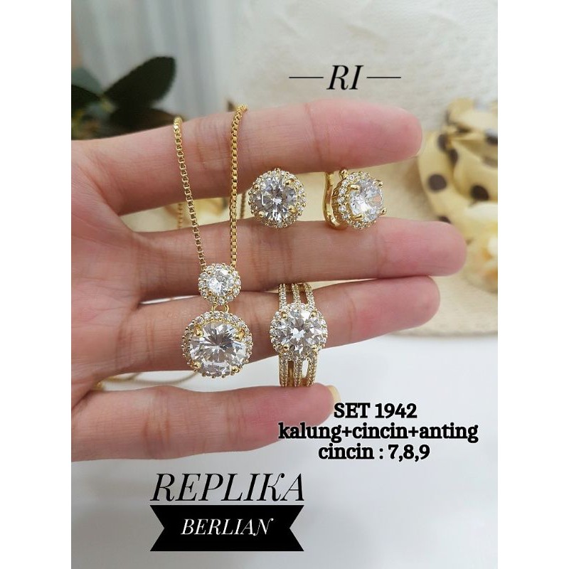 {COD}SET PERHIASAN TITANIUM LAPIS EMAS 24K IMPORT PREMIUM UNTUK DEWASA