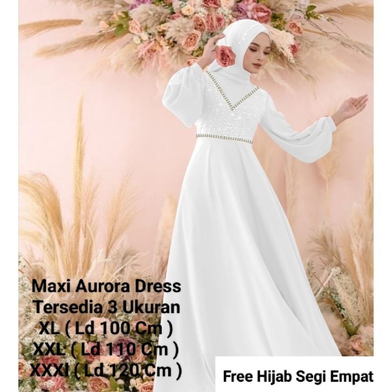 COD ☑️PAKAIAN MUSLIM+ HIJAB SEGI EMPAT/MAXI AURORA DRESS/MATT MOSCREPE MIX BROKAT/2 UKURAN XL-XXL/PAKAIAN MUSLIM HIJAB/GAMIS TERBARU/FASHION MUSLIM TERBARU/GOOD QUALITY