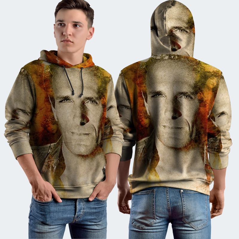 Jaket Hoodie Fullprint Michael Bolton Bahan Polyester Jersey