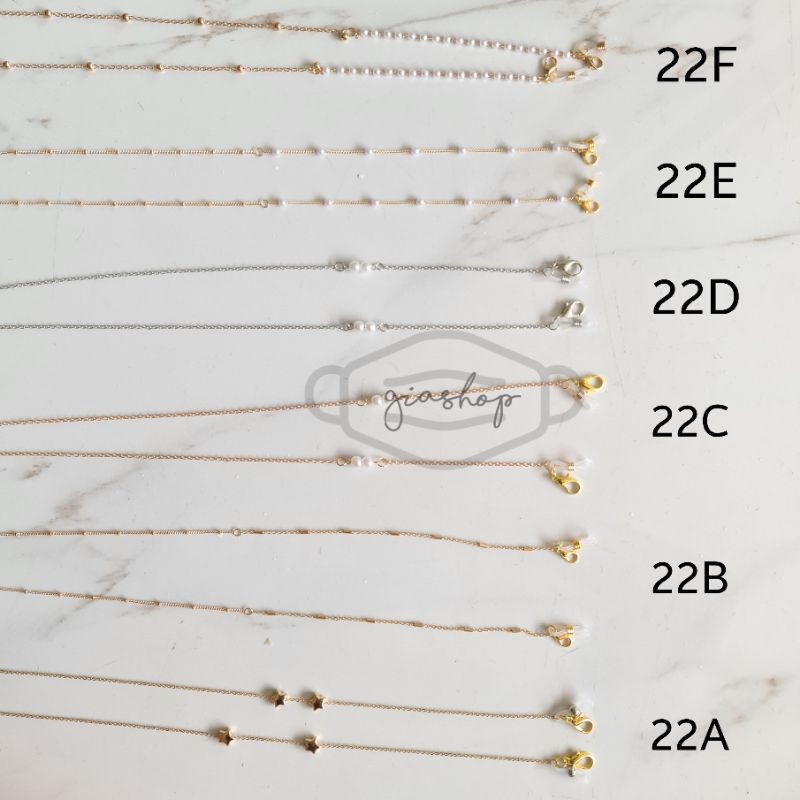 Tali rantai masker gantung multifungsi emas silver panjang mutiara unik lucu serbaguna Tali Kacamata