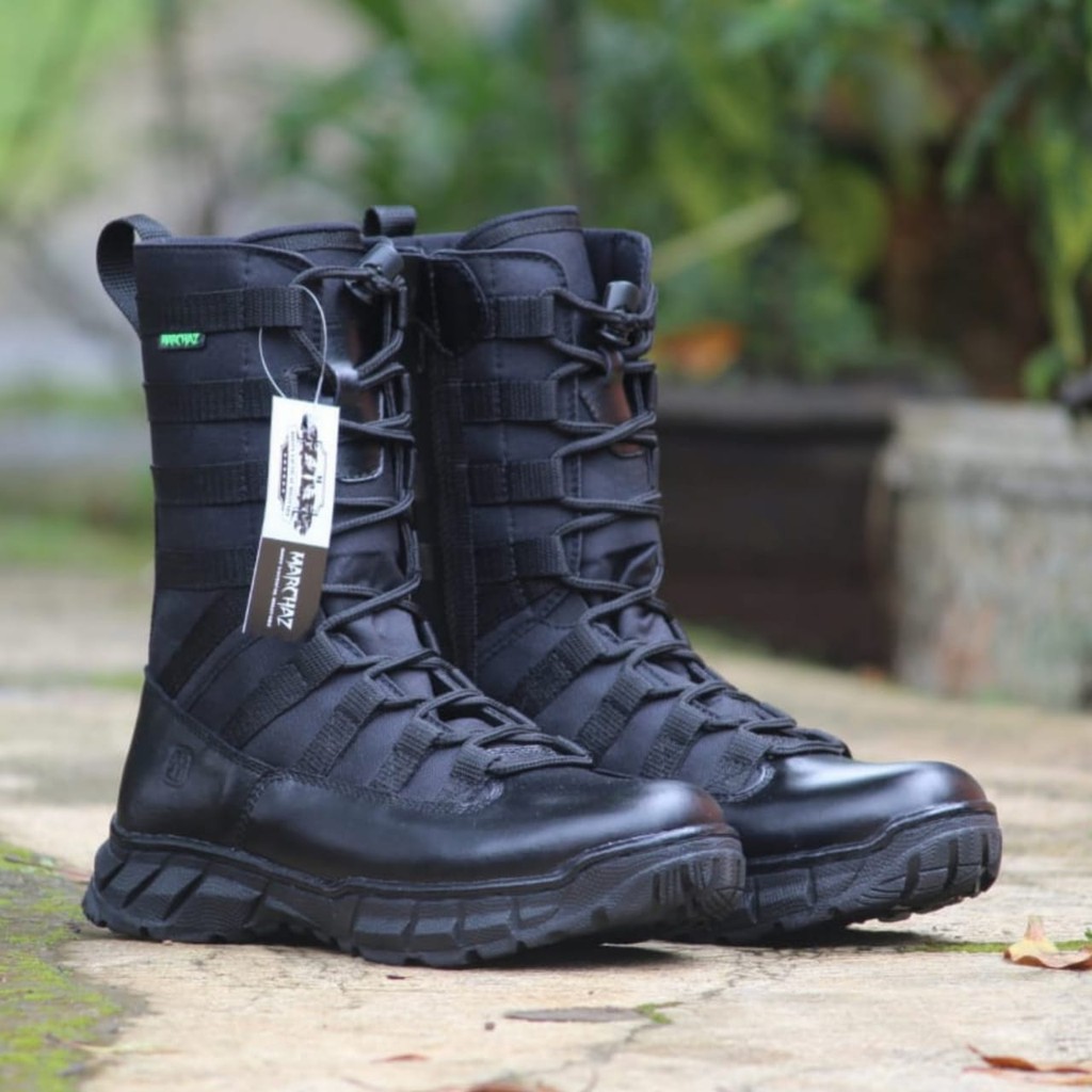 SEPATU PDL NINJA WEBA MARCHAZ KULIT SAPI ASLI SEPATU PDL TNI POLRI SECURITY SATPAM SEPATU BOOTS PRIA