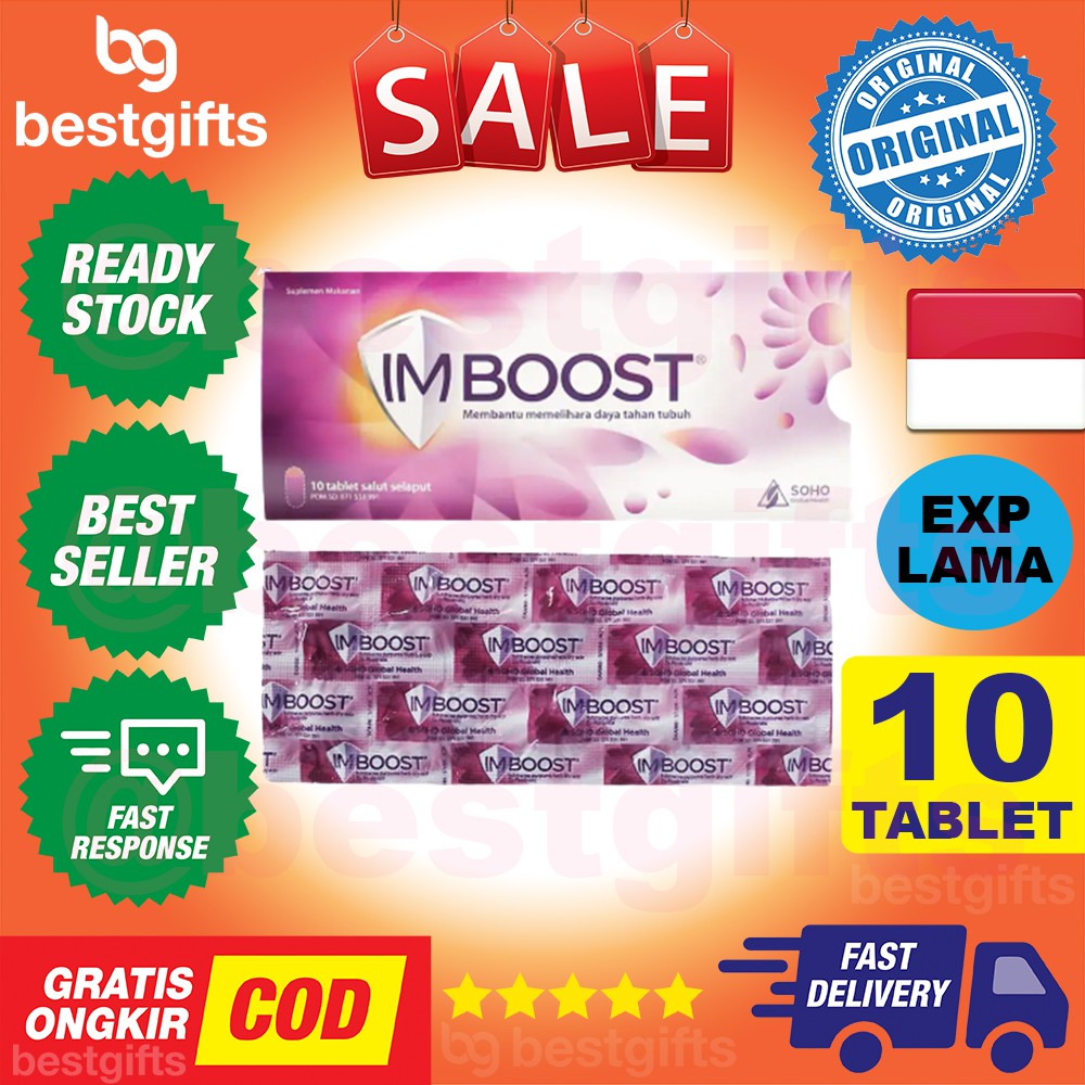 IMBOOST TABLET MULTIVITAMIN MULTI VITAMIN DAYA TAHAN TUBUH IMUN BOOSTER BOOST 1 STRIP ISI 10 TABLET