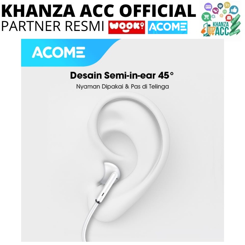 KHANZAACC ACOME AW06 Wired Earphone Semi In Ear Headset Bass