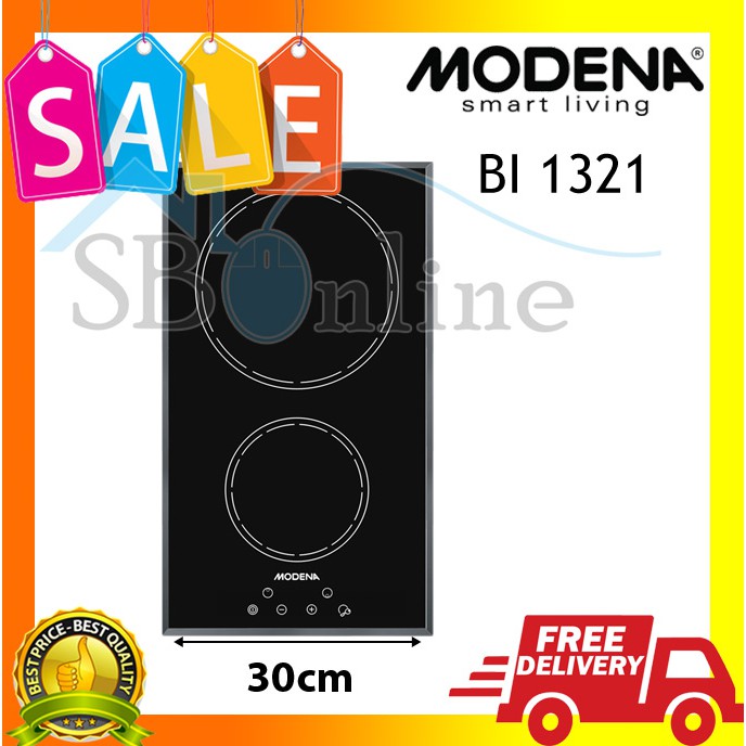 MODENA MAGNE BI 1321 Kompor Tanam Induction Hob Gas 30 Cm 2 Burners