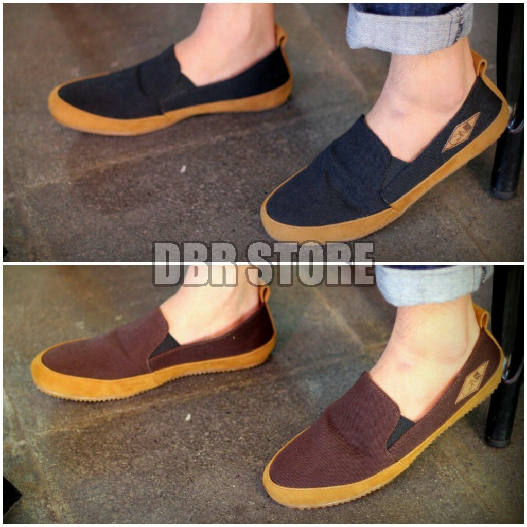 ORIGINAL - Sepatu Slop/Slipon/Loafers/Kasual/Mocassin GDNS/Goodness Cowok/Pria - Space Hitam/Coklat