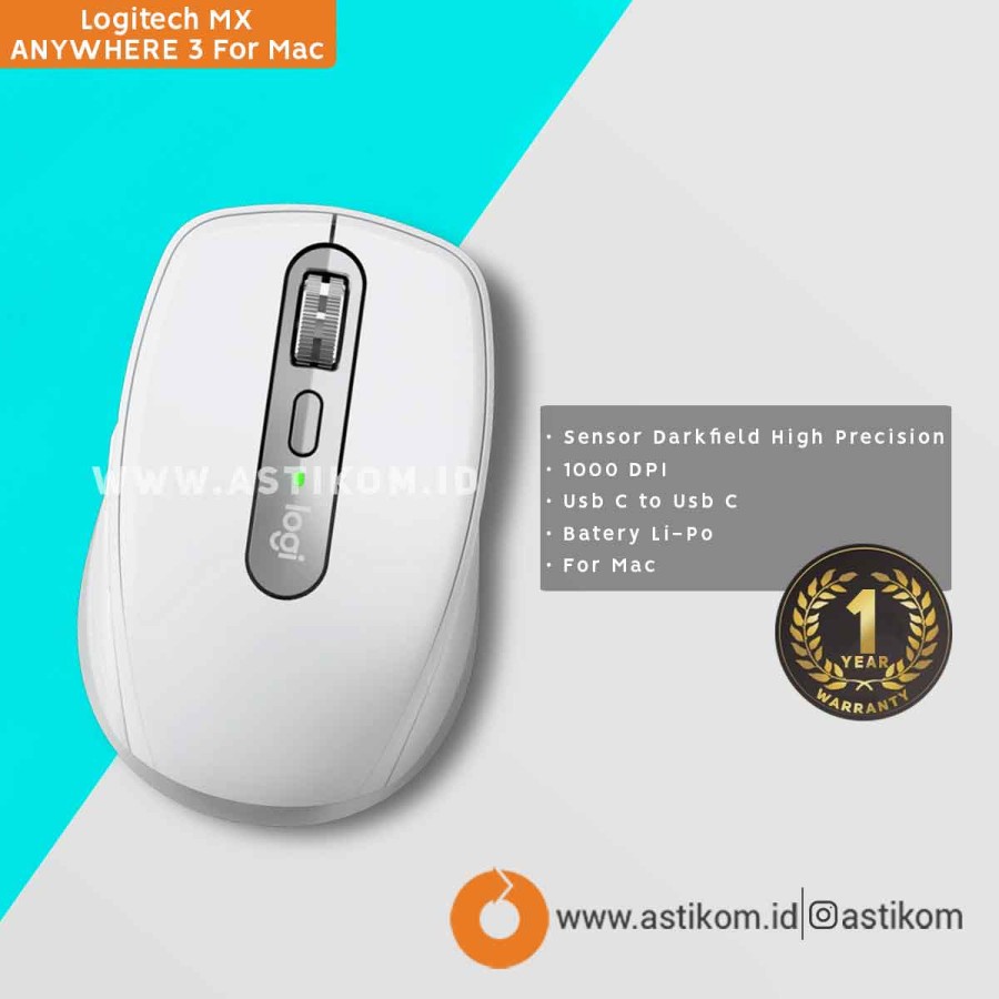 Logitech MX Anywhere 3 Mouse For Mac - Pale Gray l by Astikom