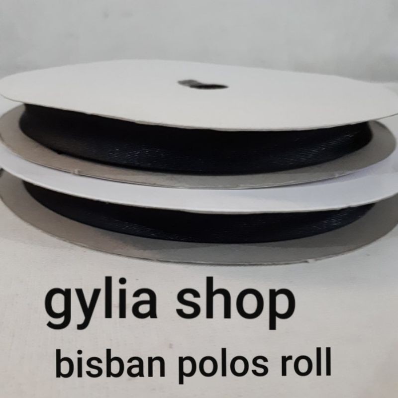 Bisban Polos / List pinggiran Baju / Bisban Hitam/ putih per roll