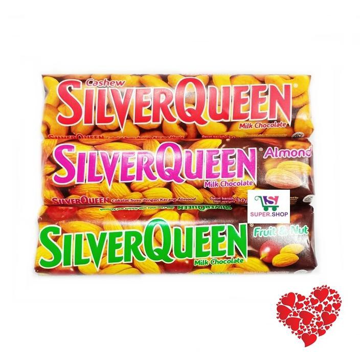 

3.3 COD Silver Queen / Silverqueen Cashew / Almond / Fruit Nut / Greentea 28 Gram . Cokelat Valentin