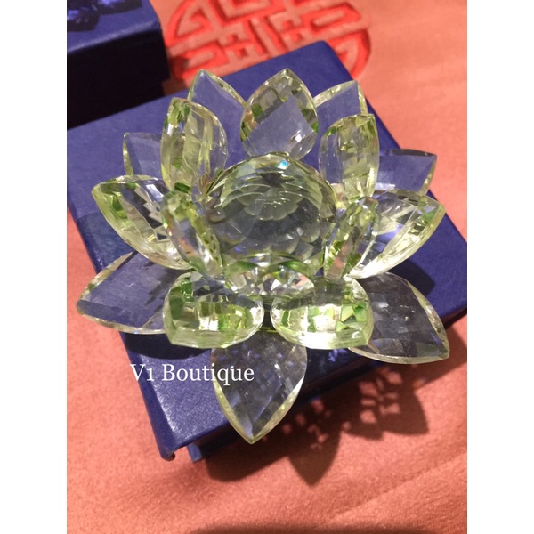 Hiasan Kristal Bunga Teratai (Lotus Cristal Flower Decor) — Hijau