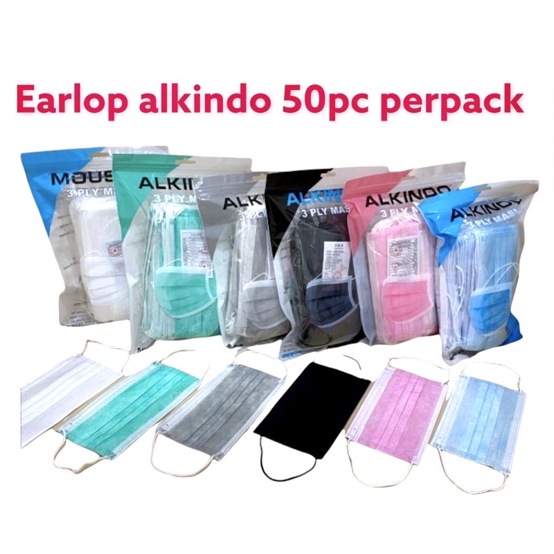 EARLOP 3PLY ALKINDO WARNA 50pcs