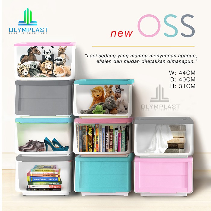 olymplast oss storage solution container box plastik kotak penyimpanan dengan tutup dapur mainan