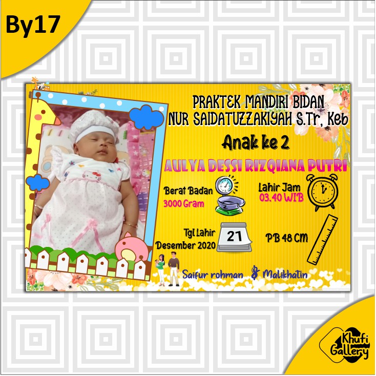 Khufi Gallery BIODATA ANAK  DESAIN BIODATA BAYI BANYAK PILIHAN BIODATA KELAHIRAN BY 17