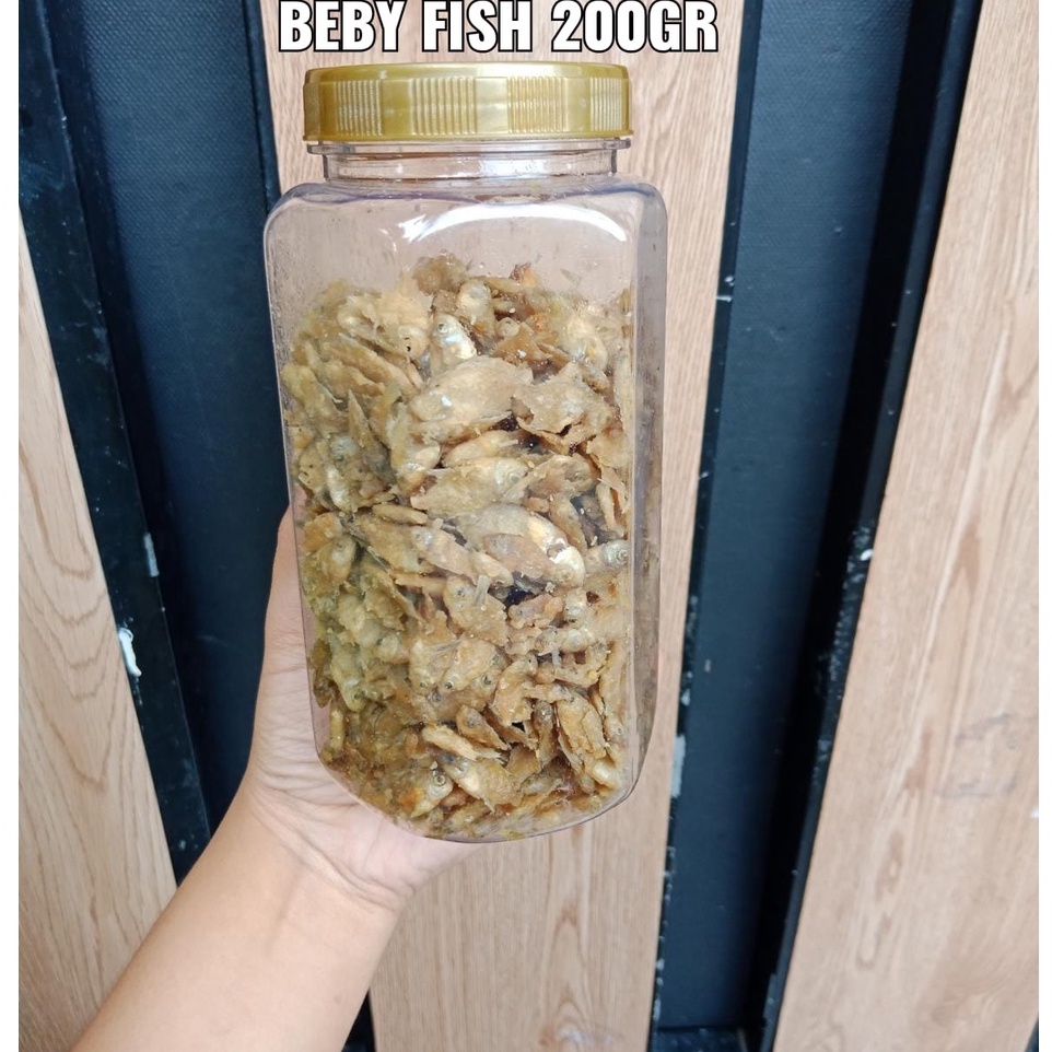 BEBY FISH CRISPY ORIGINAL KEMASAN TOPLES  / IKAN KECIL CEMILAN LAUK CRISPY