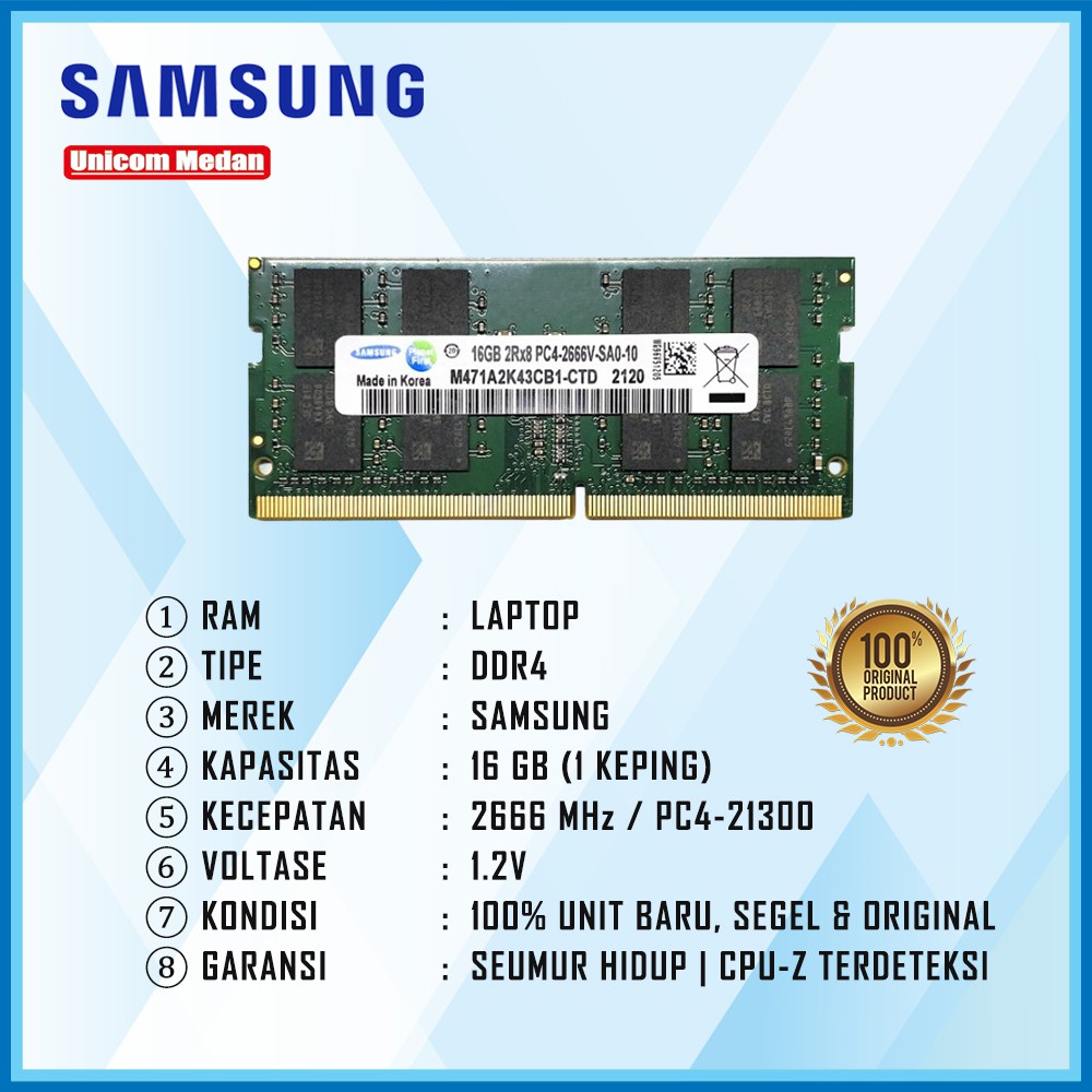 RAM LAPTOP DDR4 16GB 2666MHZ SAMSUNG