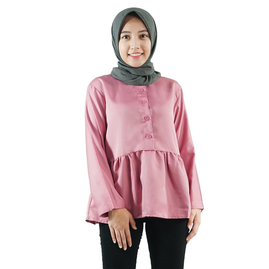 BEFAST - ZRX OOTD Blouse BENITA / GIZA BLOUSE / Blouse Wanita Lengan Panjang / Pakaian Remaja Wanita ABG / Blouse Model Terbaru / Fashion Remaja Wanita Hijab / Blouse Polos Formal / Outfit Wanita Casual