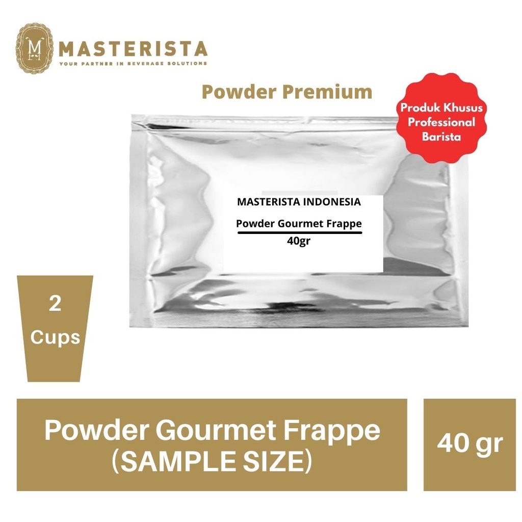 

Bubuk Minuman Masterista Sample Size 40 gr - Gourmet Frappe Powder