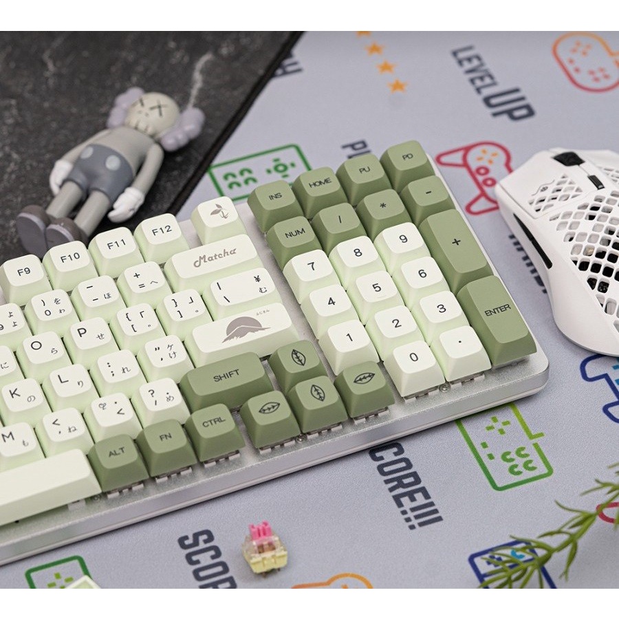 Yiqi Matcha Japanese Root PBT Dye-sub Keycaps 124 set XDA Profile