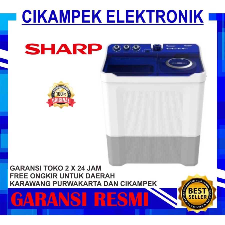 MESIN CUCI SHARP EST 1290 WA / MESIN CUCI 2 TABUNG SHARP 12KG