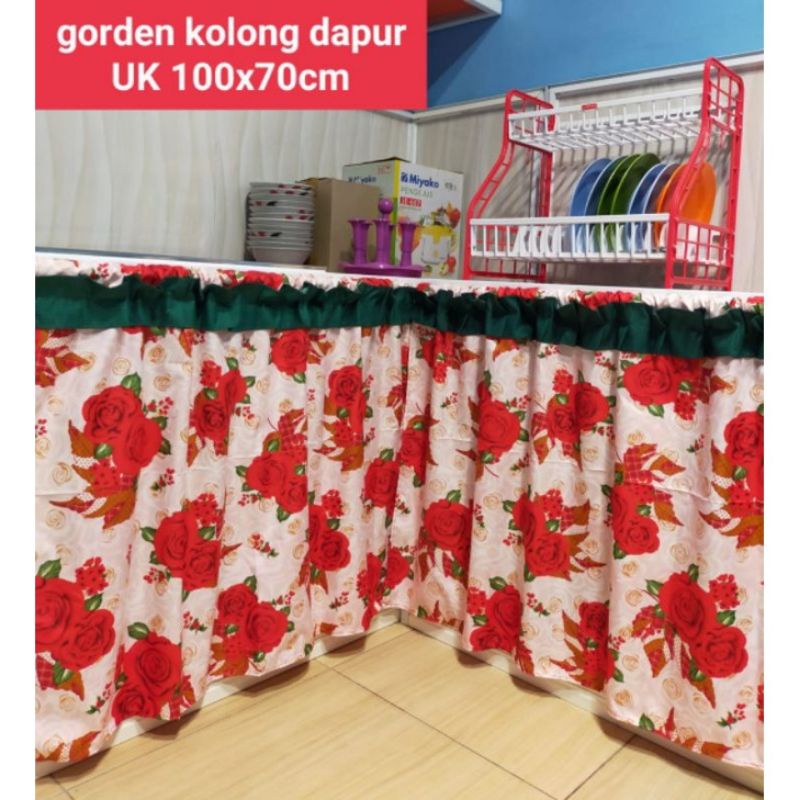 Grosir Gorden Kolong Dapur Homade Motif Red Rose