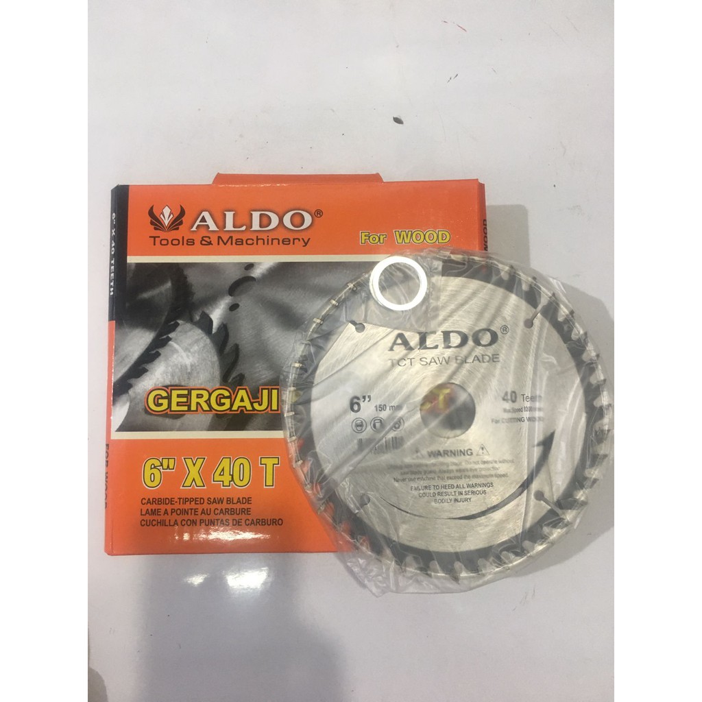 ALDO mata gergaji circular saw 6 in inch 40t 20 mm kayu circle ryu