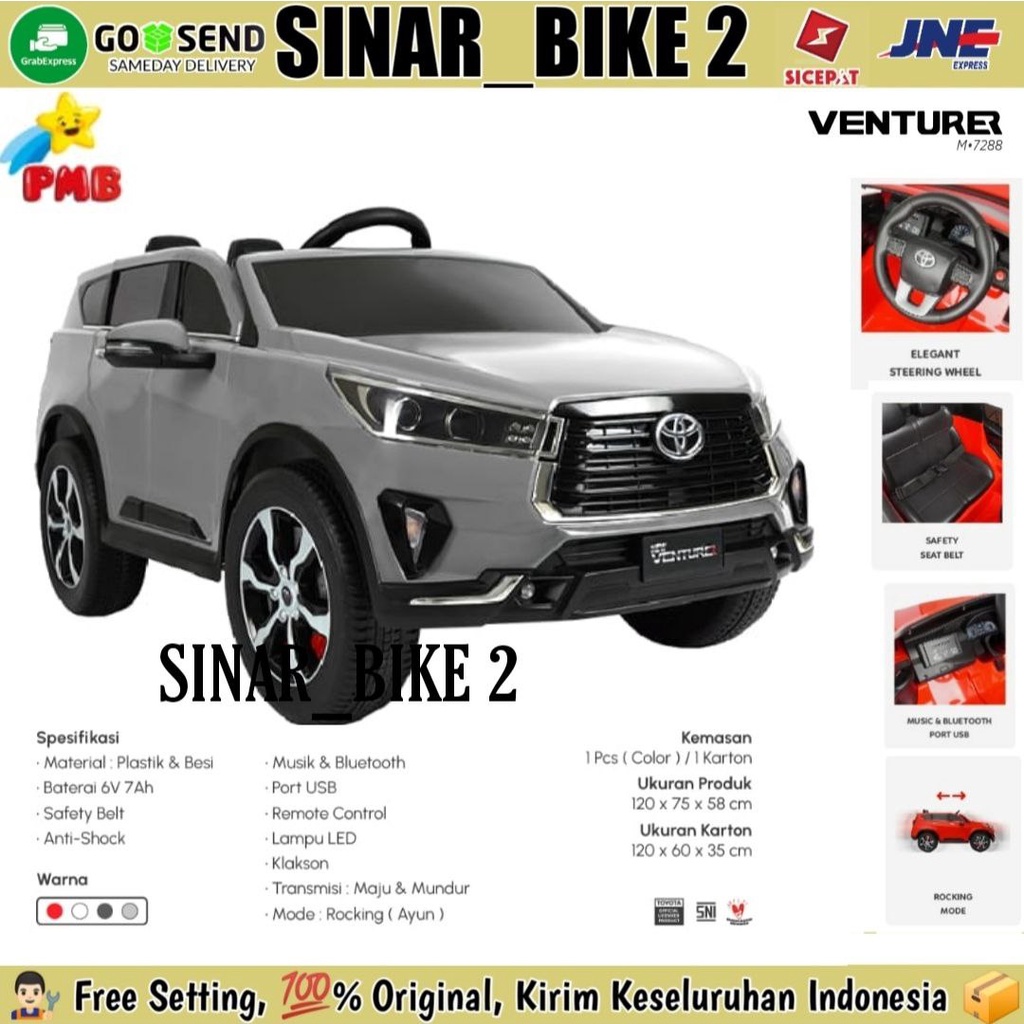 Mobil Mobilan Aki PMB 7288 TOYOTA VENTURER Mainan Anak