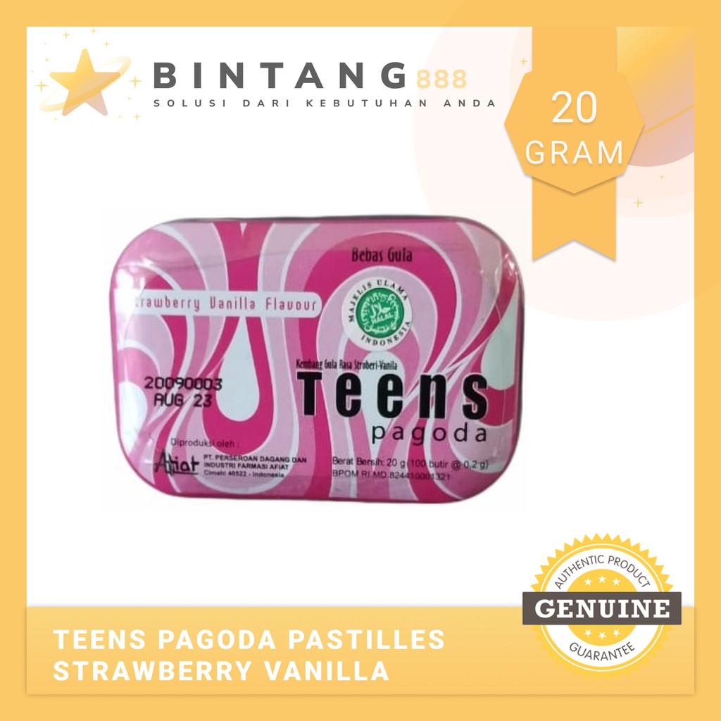 

PAGODA PASTILLES TEENS STRAWBERRY VANILA 20 GR