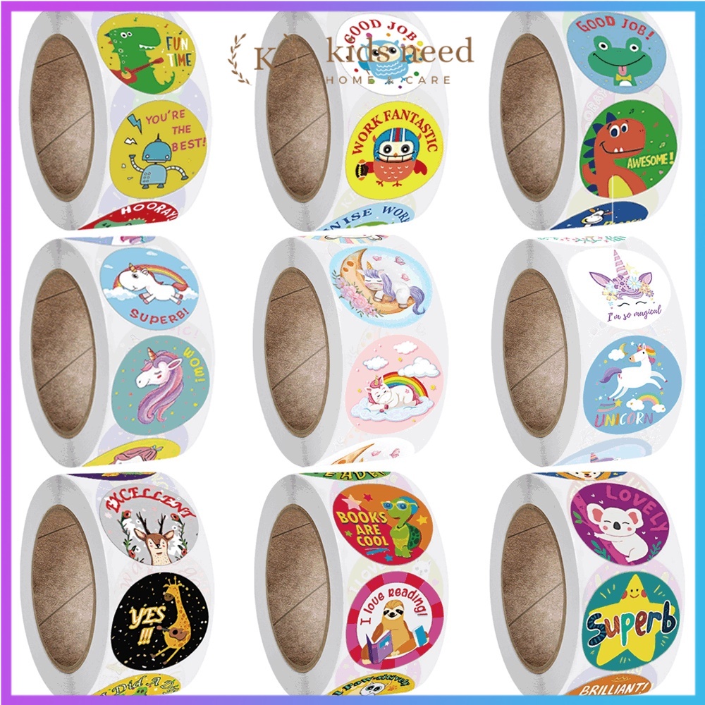 

(1 Roll=500pcs) Stiker Label Thank You Imo Unicorn 25mm untuk cookies packaging premium import