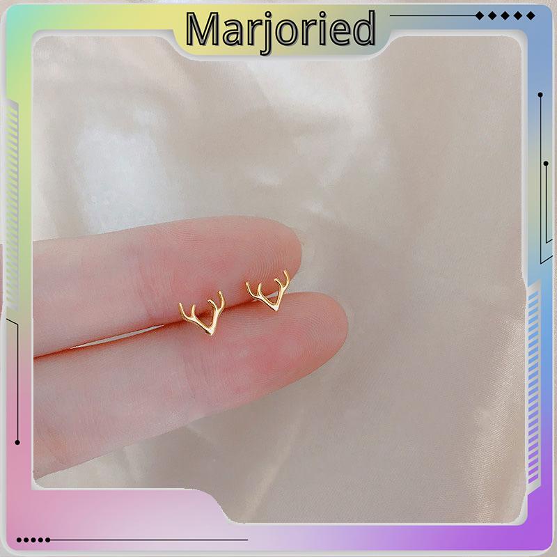 Anting Perak Trendy Silver Heart Stud Earrings Minimalist Love Flower Earring for Women Student Teen Jewelry Gift-MJD