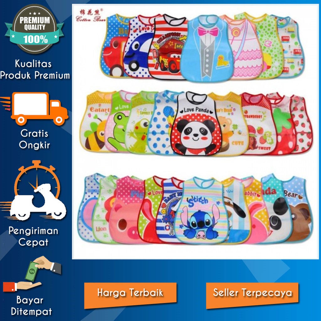 Slabber Bayi Plastik / Celemek Makan Bayi