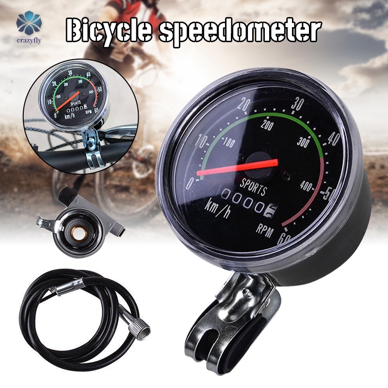 Vintage Style Bicycle Speedometer Analog Mechanical Odometer with Hardware