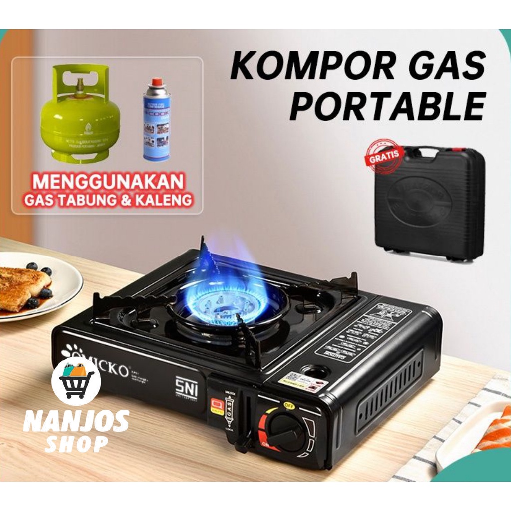 Omicko Kompor Gas Portable 2in1 / Paket Gas Portable HI Cook 1 Tungku