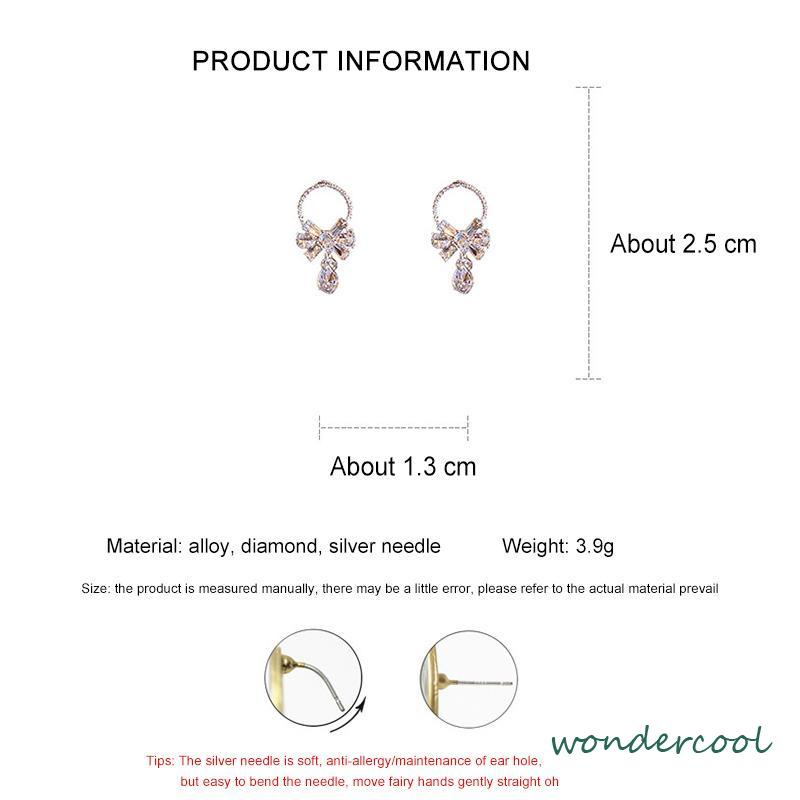 Anting Tusuk Gantung Temperament Desain Hati / Pita / Mutiara Gaya Korea / Elegan Untuk Wanita-Won