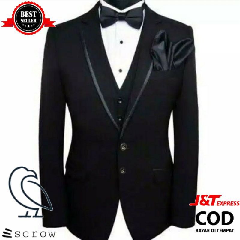 ESCROW JAS BLAZER LIST BAHAN SUPER BLACK PREMIUM