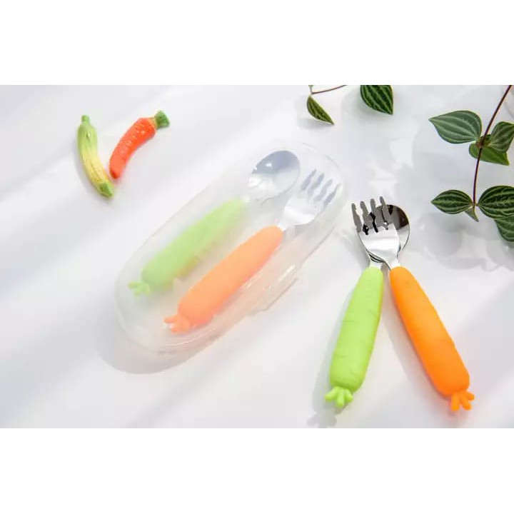 Monee Kids Spoon &amp; Fork Sendok Garpu Makan Bayi - Mix Color