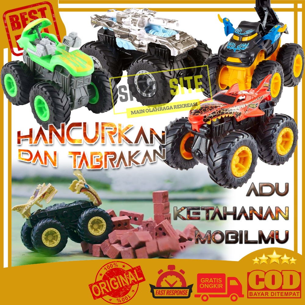 Hot Wheels Monster Trucks Bash Ups Mainan Anak Mobil Mobilan Truck HotWheels Ori