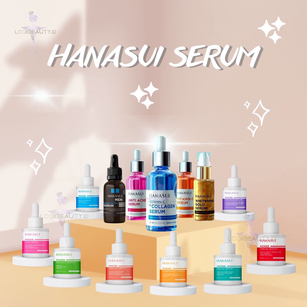 HANASUI SERUM (NEW) POWER PEELING | BAKUCHIOL | BRIGHT EXPERT | BARRIER | BRIGHT | MINI PORE | ACNE SERUM | POST ACNE SERUM BPOM - Whitening Gold Vit C Collagen Anti Acne HANASUI SERUM ORIGINAL