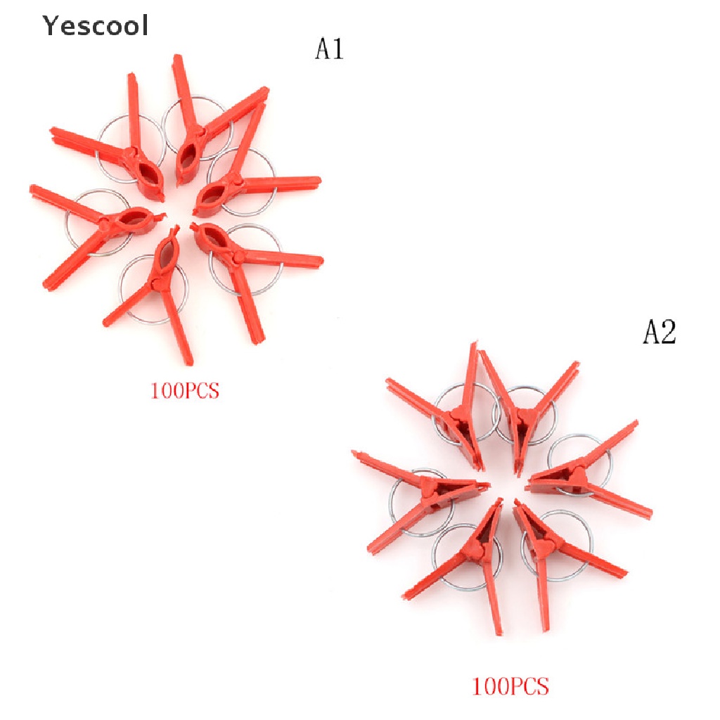 Yescool 100pcsset Klip Jepitan Cangkok Tanaman Sayuran Bahan Plastik